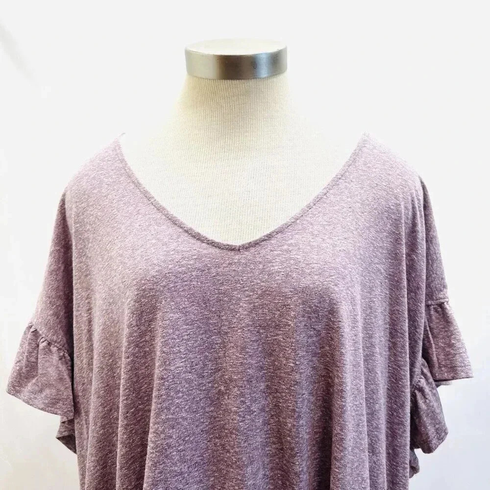 NWT SONOMA Women Short Sleeve Pull Over Elastic Waist Purple Shirt Top Size 4X - Picture 2 of 11